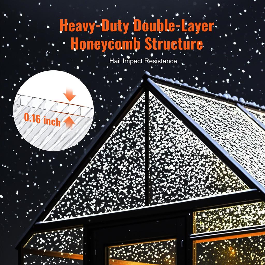 VEVOR 24 Pack Polycarbonate Greenhouse Panels, 2' X 4' X 0.16'' Roof Panels Sheets