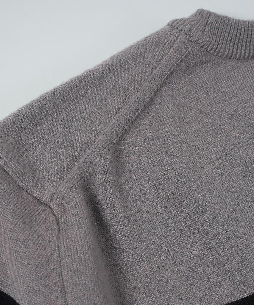 BIRBANTE Soft Washable Round Knit - Charcoal Stripe