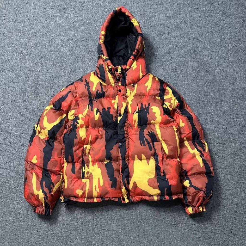 Пуховая куртка Corteiz 24ss Alcatraz с вышивкой и капюшоном - Модный зимний стиль для пары