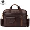 Мужской портфель из натуральной кожи, большая вместительная сумка для компьютера, спортивная сумка
