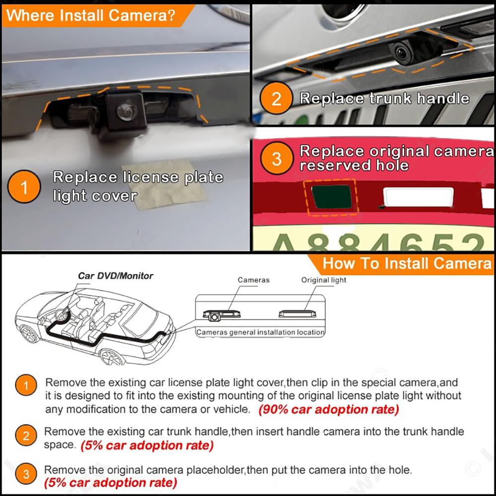 Car Reverse Rear View Backup Camera For Honda Accord 1998-2011 Odyssey 1999-2003