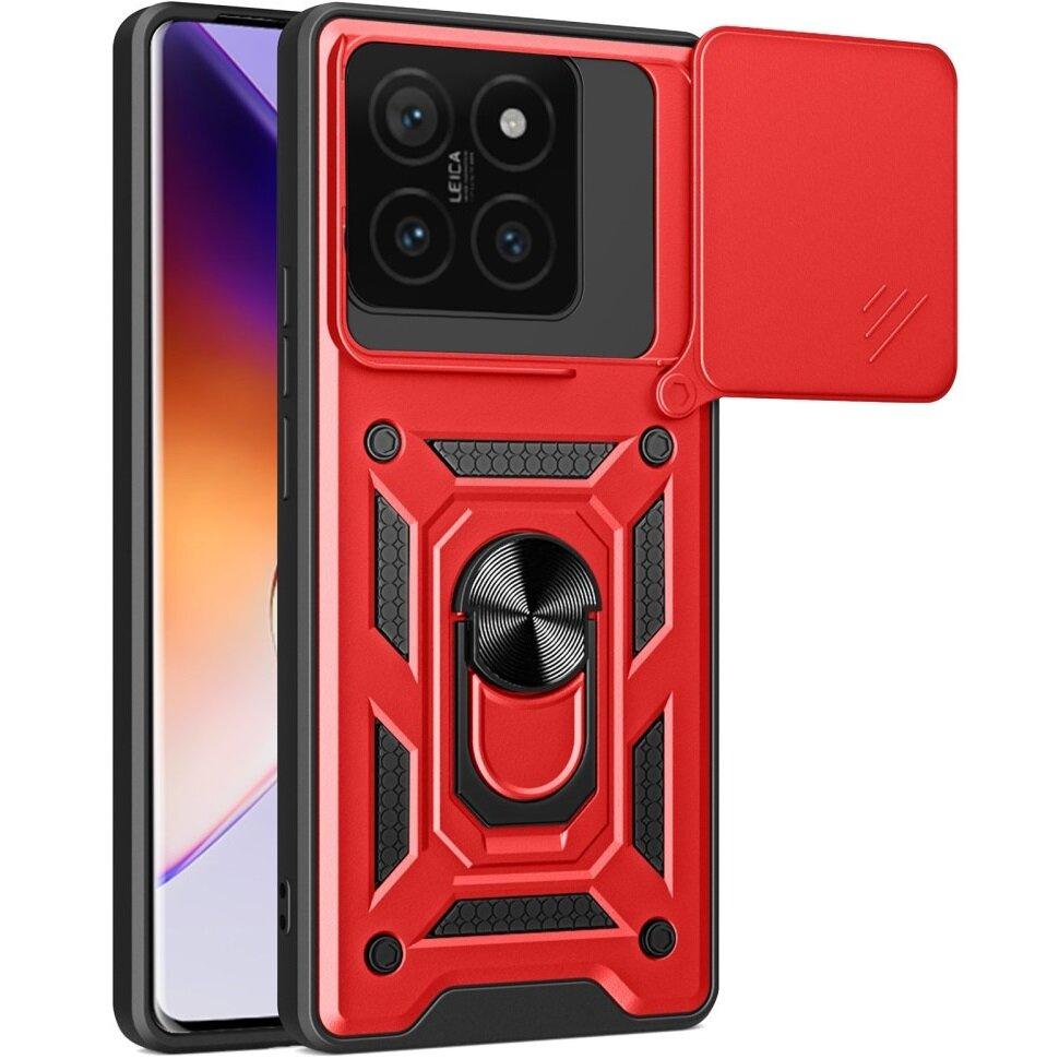 Armored case for Xiaomi 14T Pro, CamShield Slide, red