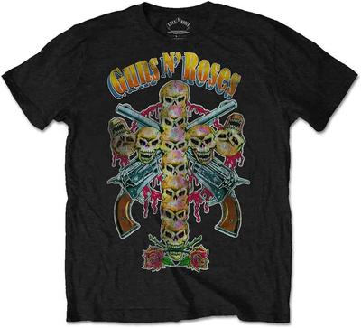 Guns N Roses Унисекс Взрослый 80-е Череп Крест Футболка (XL) (черный)