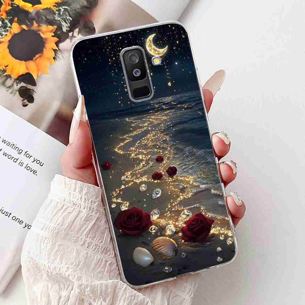 Для Samsung Galaxy A6+ 2018 6.0" Чехол Модный Цветной Счастливые Цветы Мягкий Силиконовый Чехол Для Samsung A6+ A6 Plus SM-A605FN Чехлы