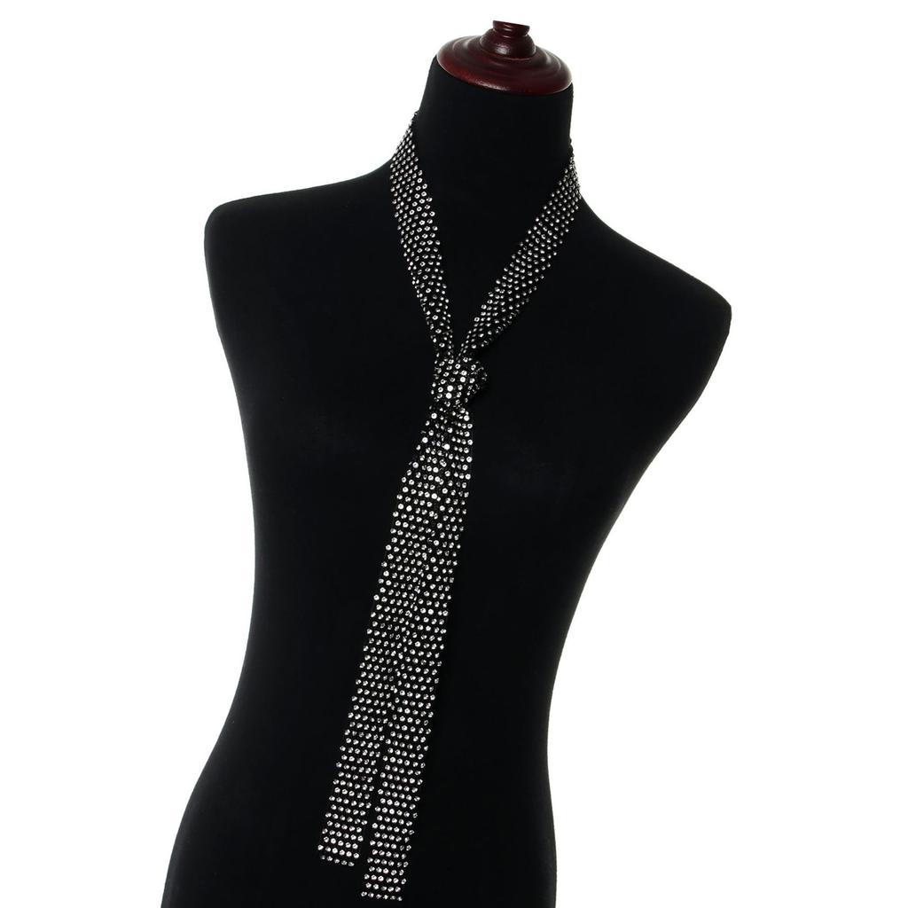 Sparkling Sequins Tie Fashion Unisex Rhinestones Bowtie Fashionable Neckwear for Costume Parties and Carnivals