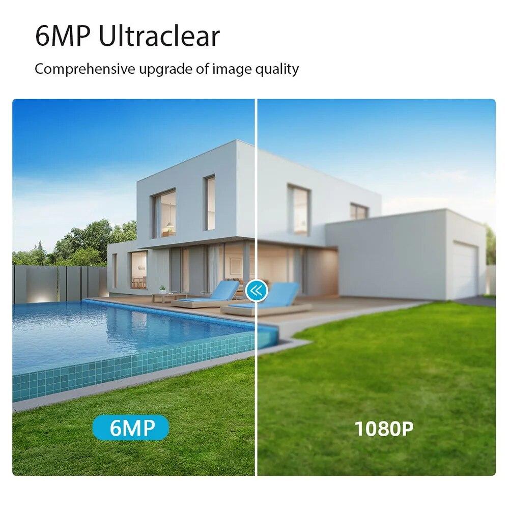 LS VISION EU Outdoor AI интеллектуальная WiFi камера с двумя объективами 10x Zoom 6MP цветная камера ночного видения высокой четкости IP66 водонепроницаемая