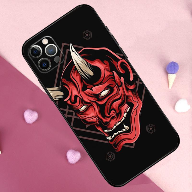 Чехол для телефона с маской Они самурая для iPhone 17 Pro Max 17 Air 11 14 15 16 Pro Max Plus 12 13 Mini 16e Задняя крышка