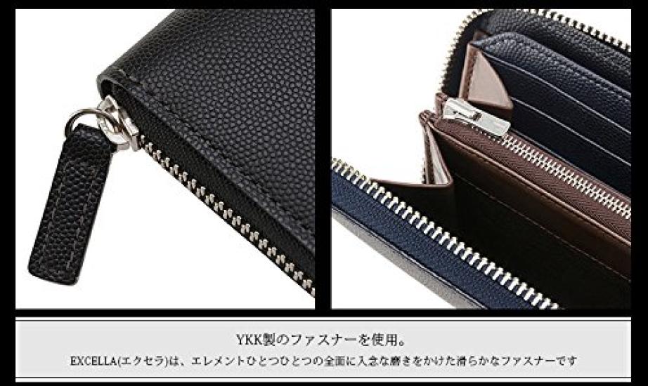 Cypris Perlanera Long Wallet with Perfect Gift for or Navy x 8440 Zipper-Around Closure, Leather, Father's Day, Birthday, Boyfriend, Chocolate,