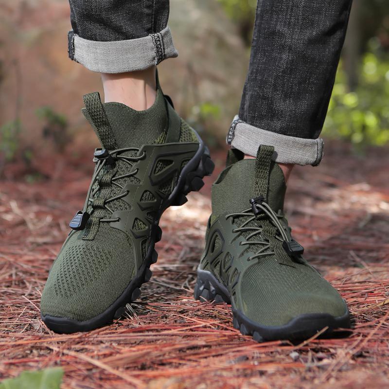 Модная мужская повседневная обувь, нескользящая обувь для походов и альпинизма, дышащая легкая мужская спортивная обувь с высоким верхом для пары