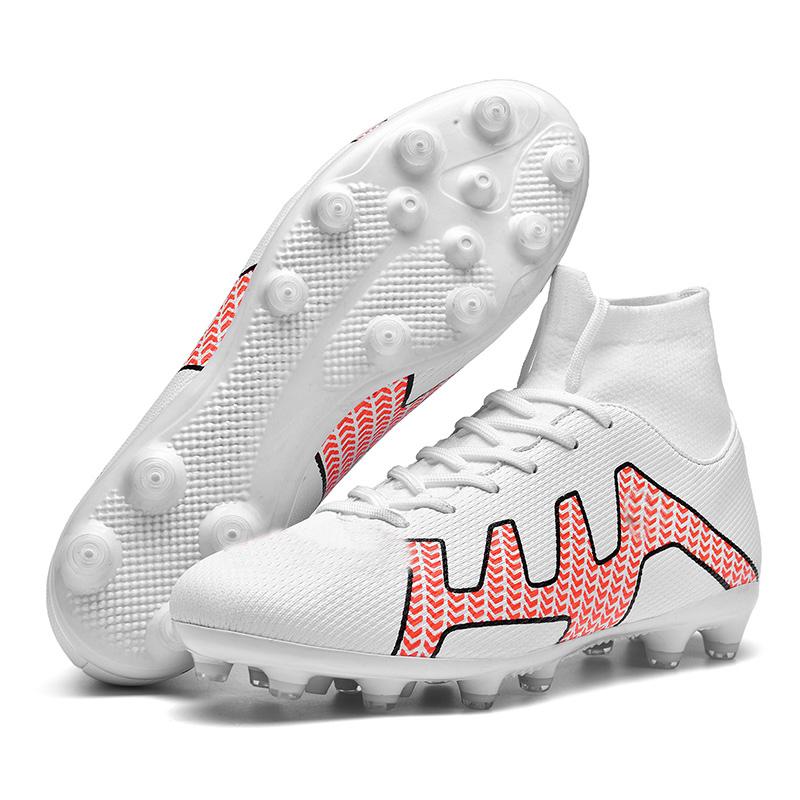 Высокие футбольные бутсы унисекс 35-47 с длинными ногтями AG, детские футбольные бутсы большого размера для тренировок на искусственном газоне