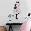 Wall Clock Creative DIY Cat Acrylic Wall Clock with Swing Tail Pendulum for Living Room Bedroom Kitchen Home Décor