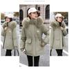 Pie Overcome Women's Winter New Korean Version Waist Thin Hooded Big Fur Collar Velvet Cotton Jacket Cotton Coat