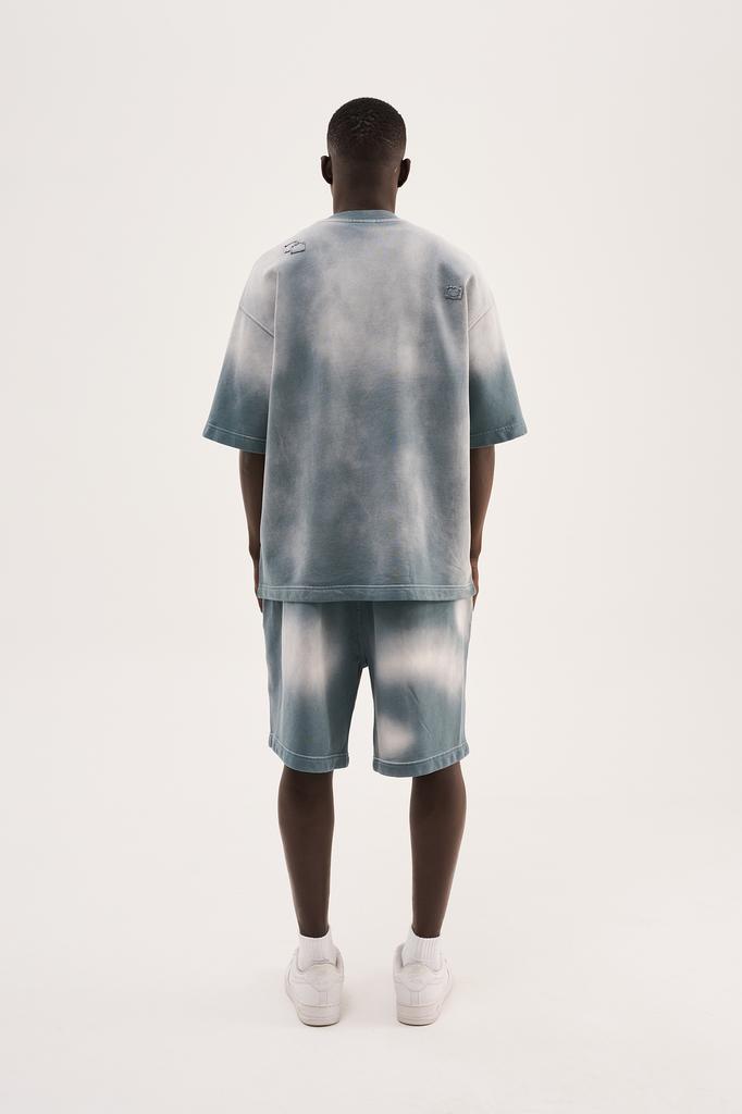 Men's Oversized T-shirt with Minimal Patch and Washed-Out Effect by Machinist – Light Grey S