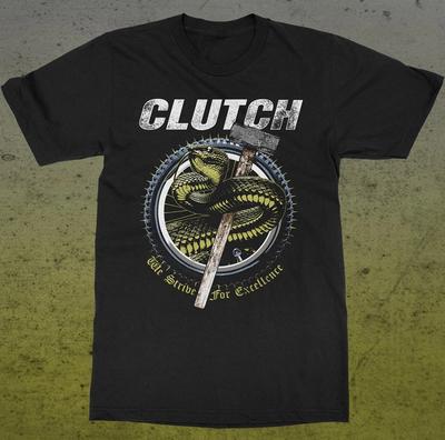 Футболка Clutch Band Черная с коротким рукавом Все размеры Футболка Мужская Репринт Футболка с коротким рукавом Мужская Женская Летняя с круглым вырезом Хлопковая футболка