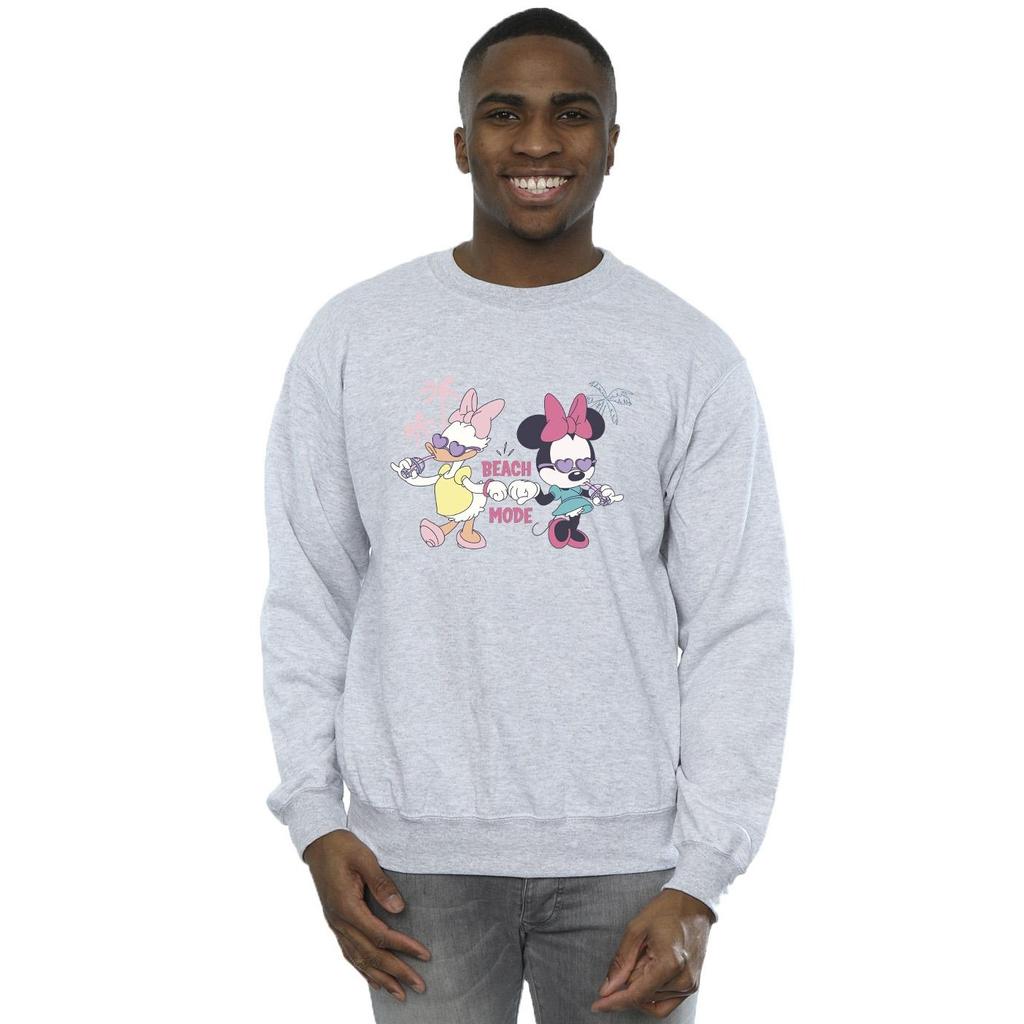 Disney Mens Minnie Daisy Beach Mode Sweatshirt