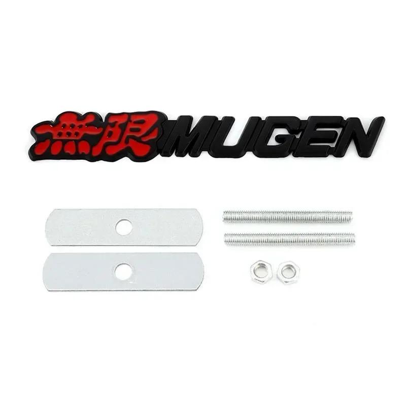 3D Metal Mugen Letters Car Front Grille Badge Rear Trunk Emblem Sticker For Honda Civic CRV H-RV City CRZ Fit Spirior