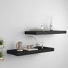 VidaXL Floating Wall Shelves 2 Pcs Black 60x23.5x3.8 Cm MDF