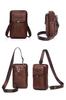Whatna Natural Cowhide Mini Shoulder Bag 3way Crossbody Bag Belt Pouch Mini Chest Bag Waist Bag Small Pochette Thick Leather Genuine Leather Vertical