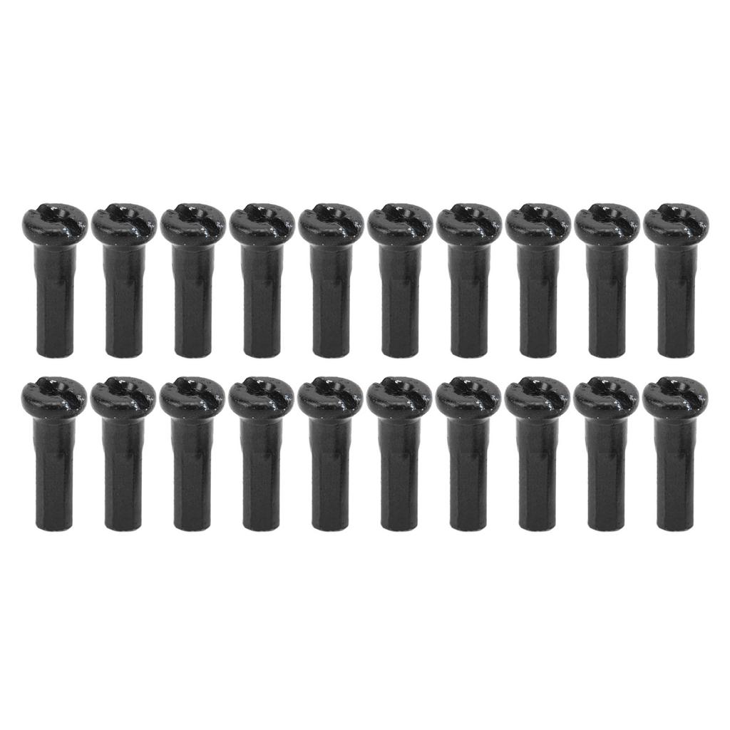 80pcs Bicycle Spoke Hats Iron 14mm Mountain Road Cycling Spoke Nipples for 14G Spoke Wire Black
