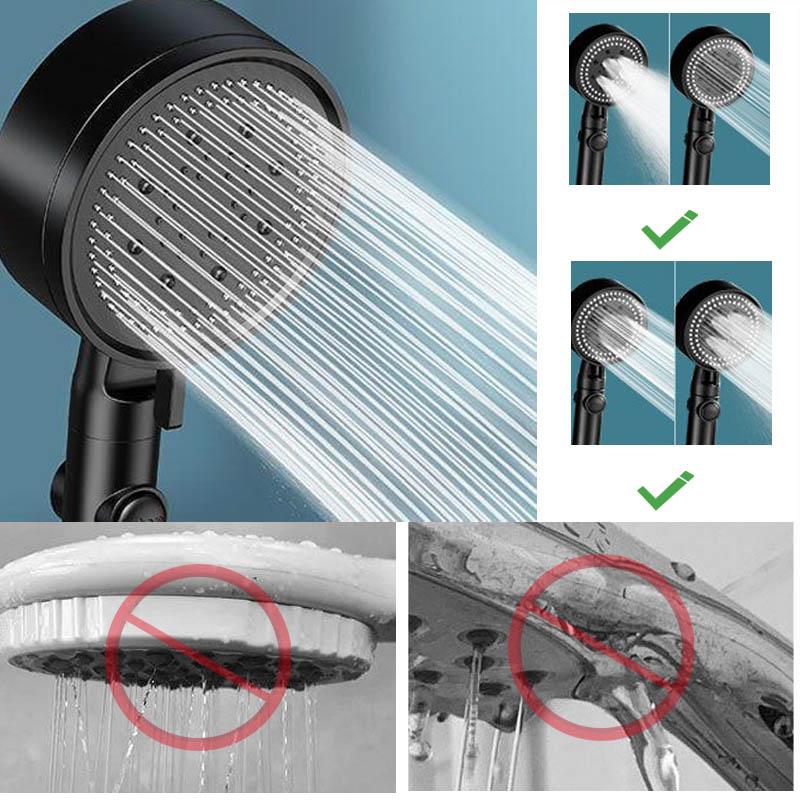 1Piece Handheld Shower Head, High Pressure Shower Head 5 Mode Adjustable One-key Stop Water Shower Head Bathroom Accessories