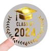 100Pcs Graduation Stickers Transparent Gold Foil Envelope Seals Congratulations Graduates Stick for Graduation Invitations Class of 2024