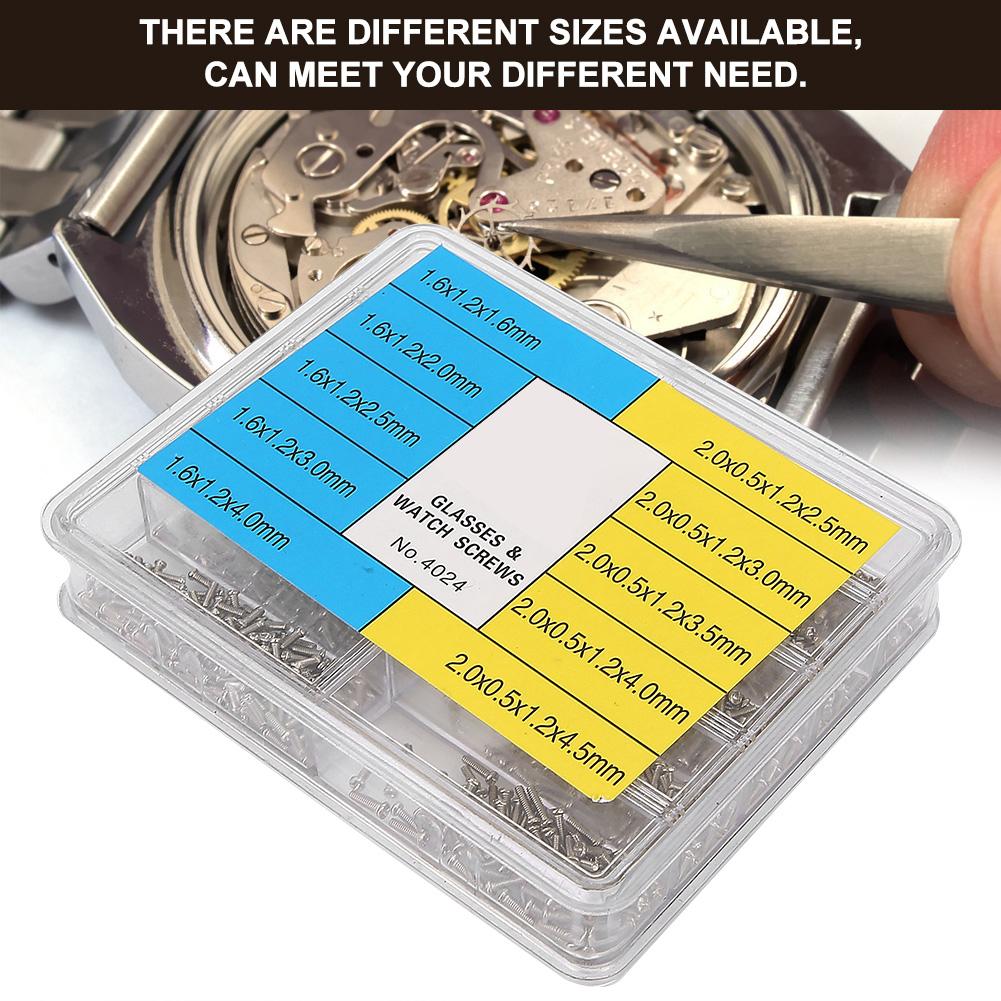 1000Pcs Iron Screw Watch Repair Glasses Wristwatch Repairing Tool Accessory