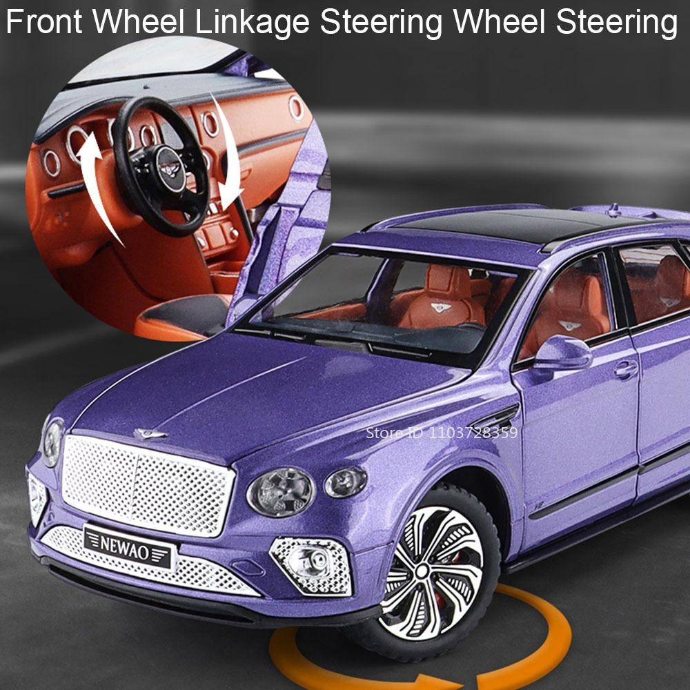 1:24 Bentayga Continental Модель Игрушечные Машинки Сплав Литье под Давлением Амортизация Переднее Колесо Рулевое Управление Звук Свет Офисное Украшение Транспортное Средство