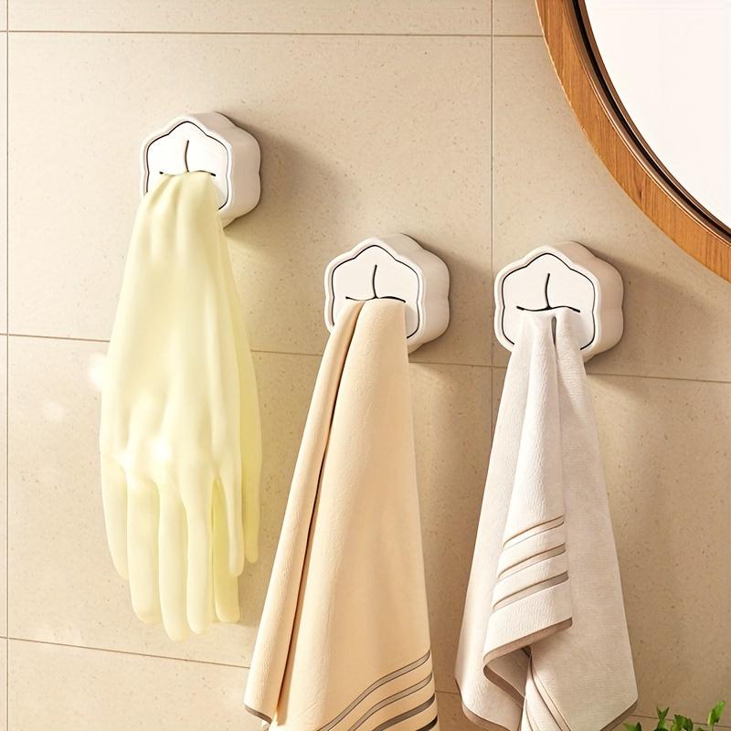 1pc Towel Rack, Bathroom No-Punch Bathroom Shelf Rag, Hanging Bar Washcloth Storage Plug, Towel Hooks