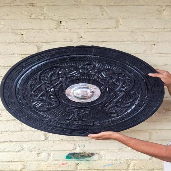 Viking Wooden Shield  60.96 Cm Norse LARP  Warrior Display Prop