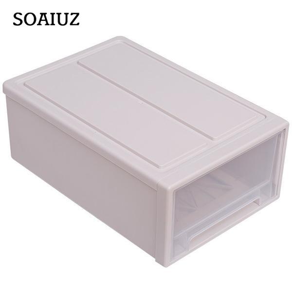 Пластиковый бытовой прозрачный штабелируемый ящик для хранения, настольный шкаф, органайзер для шкафа, организация домашнего хранения