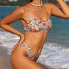 Floral Printed Brazilian Mid Waist Bikini Women Swimwear Female Swimsuit Two-pieces Bikini Set Bather Bathing Suit Swim