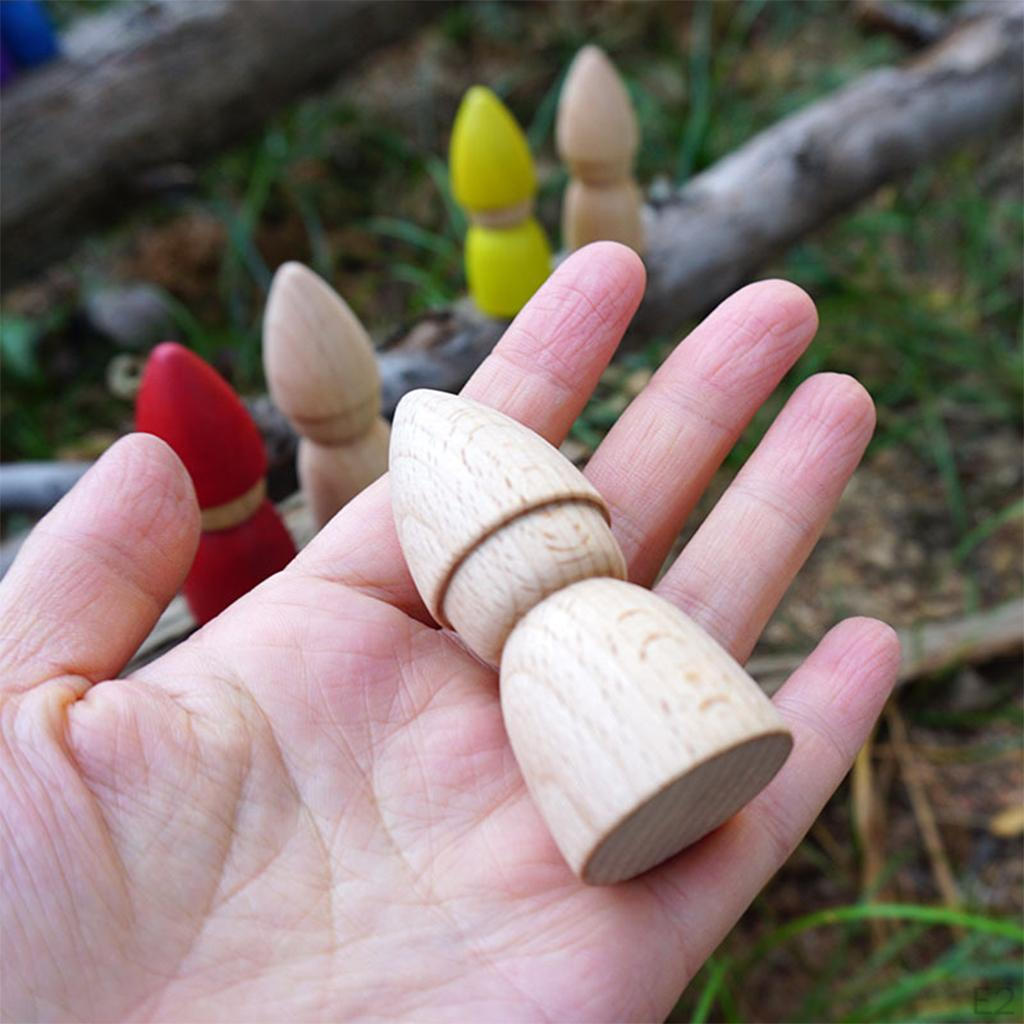 6/Набор деревянных кукол-прищепок, незаконченные фигурки людей с краской для покраски