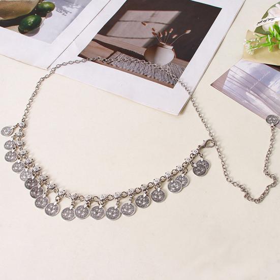 Round Coin Waist Chain Retro Style Extension Adjustable Length Belly Dance Waist Chain Women Fashion Accessory