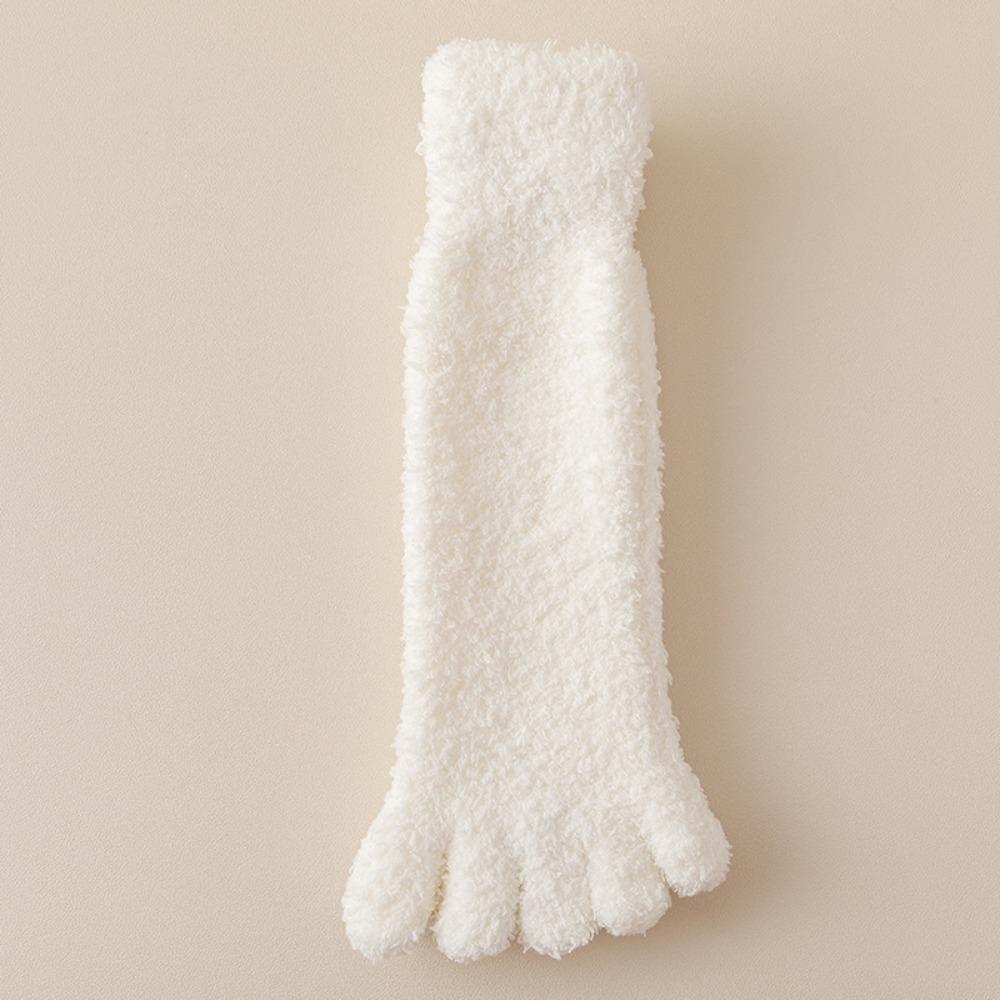 Mid Tube Five Toe Plush Socks Thickened Warm Floor Socks Women Kawaii Five Toe Fleece Socks Winter