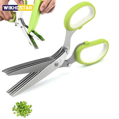Многоцелевые ножницы для резки из нержавеющей стали, 3/5 слоев, кухонные ножницы для резки трав, ножницы для перца и зелени, измельченные, нарезанные