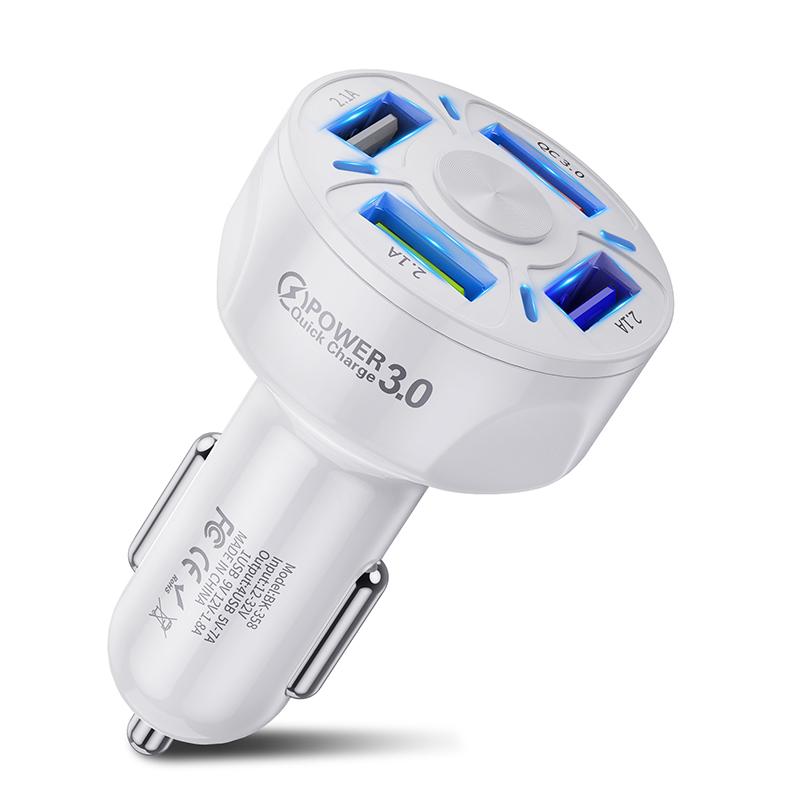 4 порта Usb Автомобильная зарядка Быстрая мини-быстрая зарядка 7a для Iphone 11 Xiaomi Huawei адаптер зарядного устройства для мобильного телефона в автомобиле 66 Вт