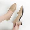 New Middle-aged Women's Pumps PU Leather Soft Sole  Non-slip Genuine Leather Casual 2024 Spring Non-slip Mid-heel Single Shoes