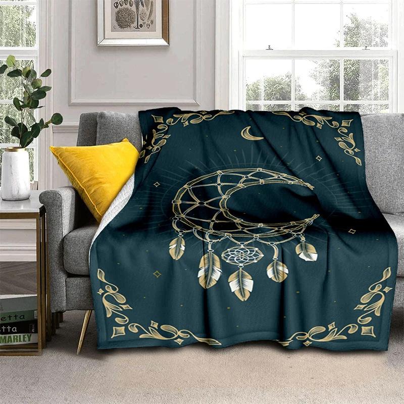 Druid Yggdrasil Tree Blanket Night Silhouette Gothic Logo Flannel Blanket