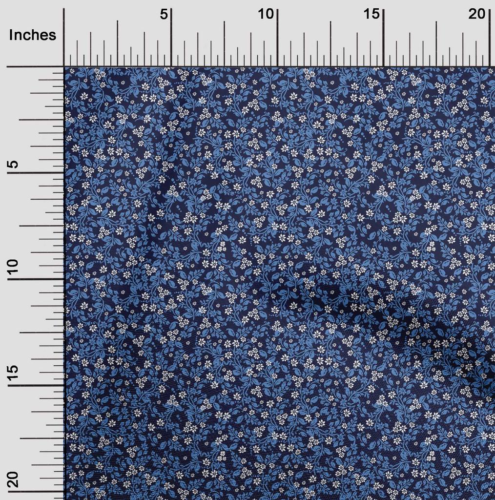 oneOone Ткань Cotton Flex Blue с цветочным рисунком, силуэт Diy, стеганая ткань, принт, ткань по ярдам 40 дюймов