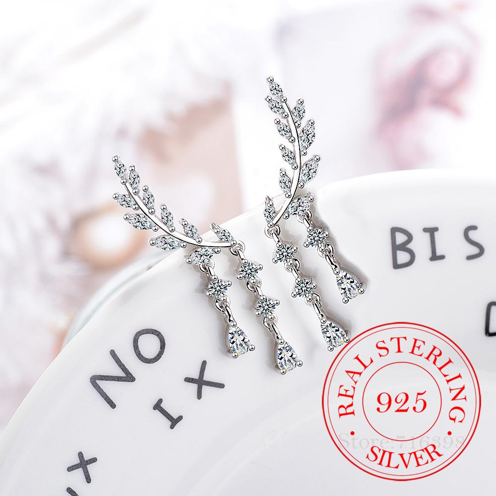 Длинные серьги с кисточками из стерлингового серебра 925 пробы с подвесками из циркония, модные серьги-гвоздики для женщин и девочек, ювелирные изделия класса люкс