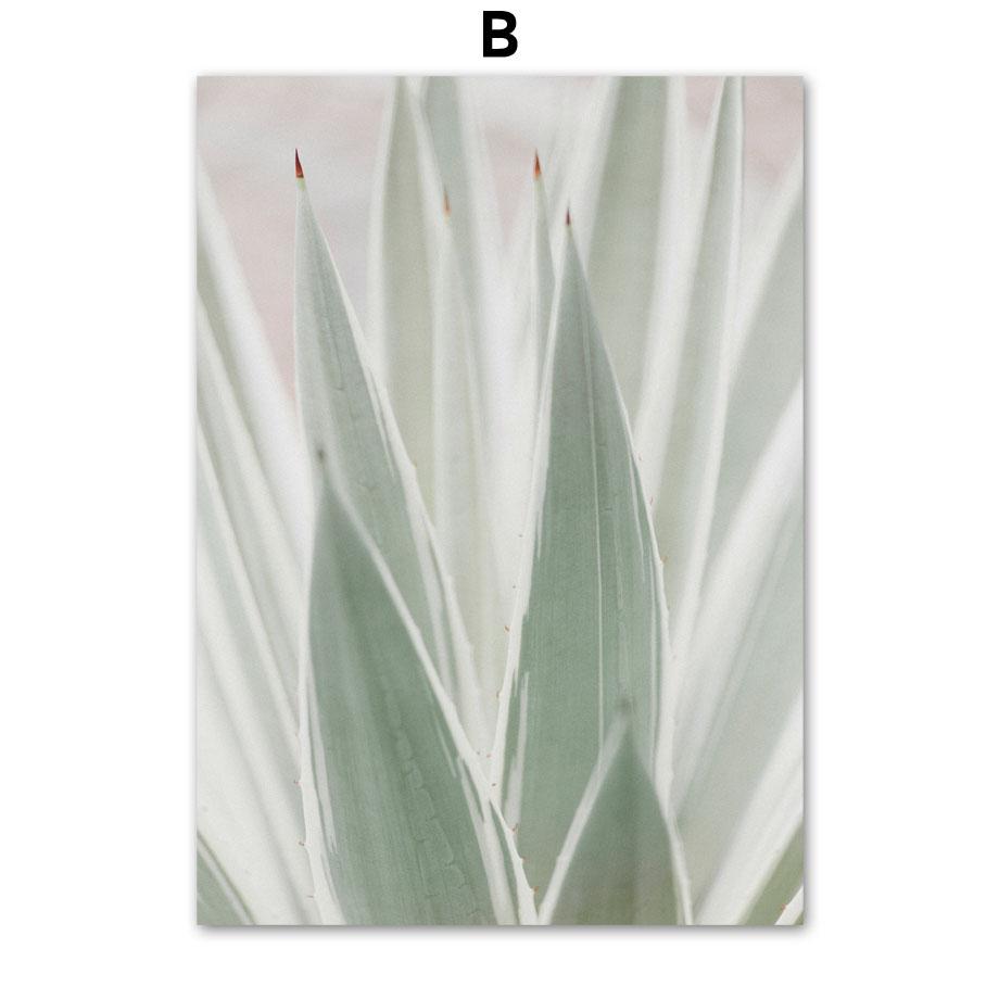 Зеленое растение агава кактус линия геометрия абстрактный постер печать холст картина скандинавское настенное искусство картины для гостиной домашний декор