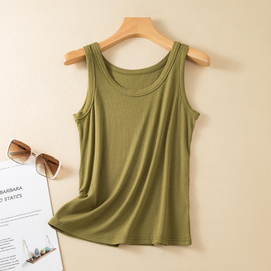 Women's Racerback Cotton Camisole - Sleeveless, Anti-Exposure, Summer Base Layer Top