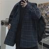Шерстяной жакет унисекс в стиле ретро из корейской клетчатой ткани — свободный крой, модный гонконгский стиль для пар.