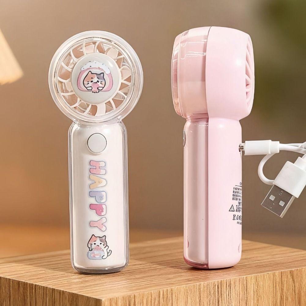 3 Wind Speeds USB Rechargeable Fan Rechargeable Cooling Fan Mini Handheld Fan Outdoor Activities