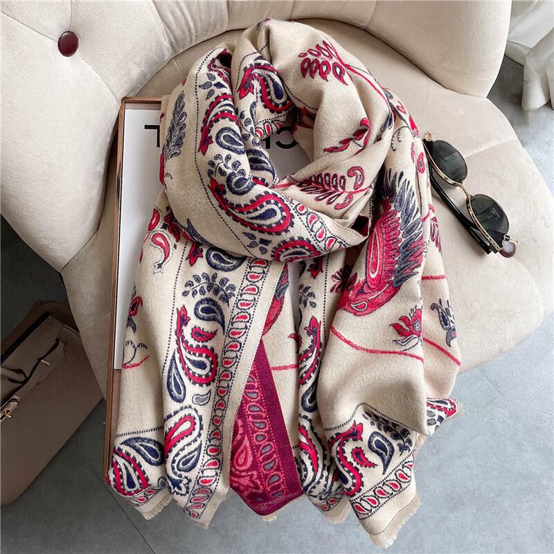 Junshenqi HX Women's Thickened Faux Cashmere Winter Scarf