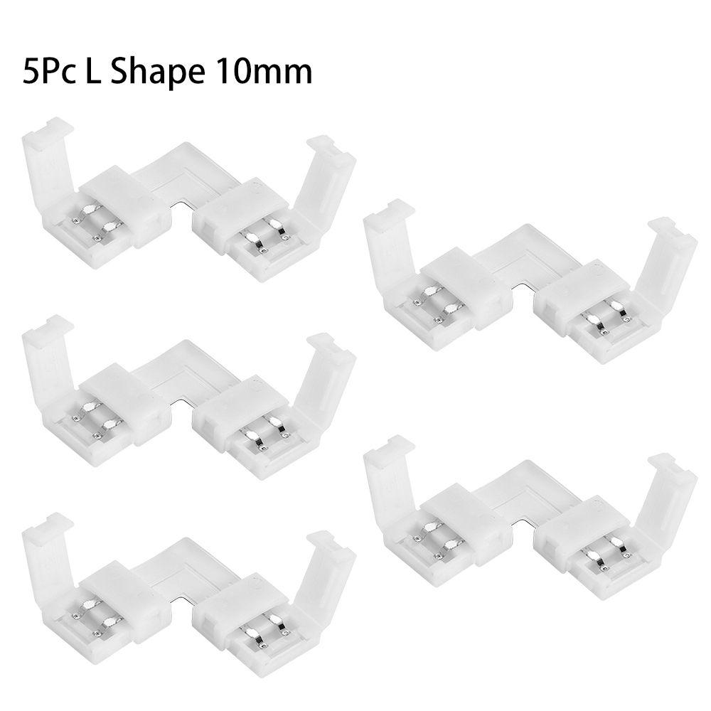 1/5/10Pcs New Clip-on Coupler Solderless 2Pin PCB LED Strip Connector 8mm 10mm