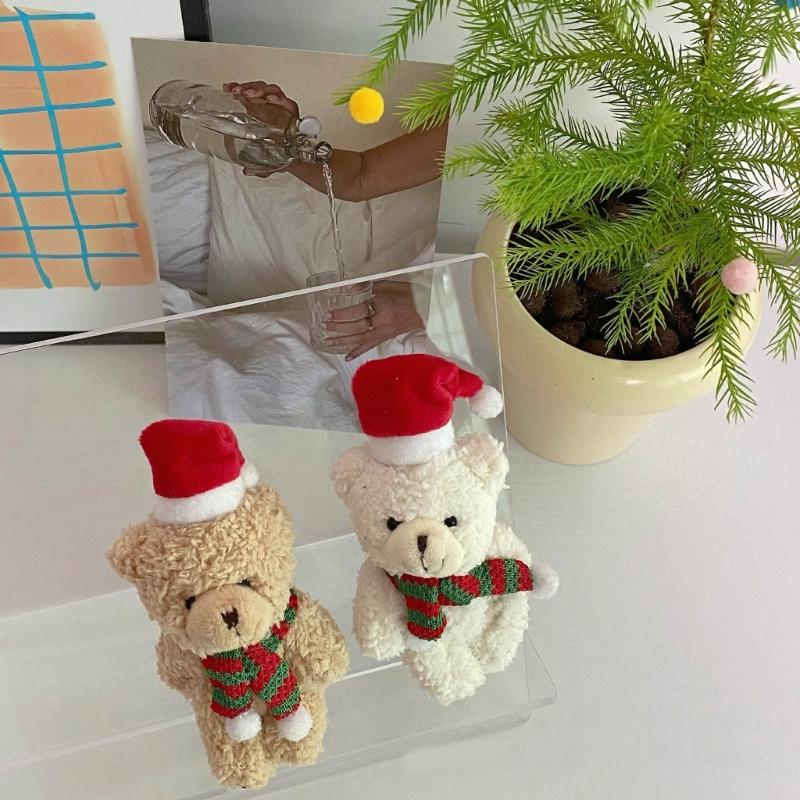 Christmas Bear Ornament Cute Holiday Decor Christmas Tree Pendant Fine Craftsmanship Adjustable Pose Bear Charm for Kids