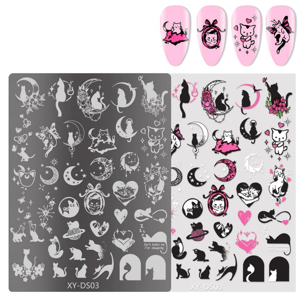 Butterfly Nails Stamp Templates French Tip Nails Stamping Plates Manicure Template Tool Flowers Nails Stencil Stamp