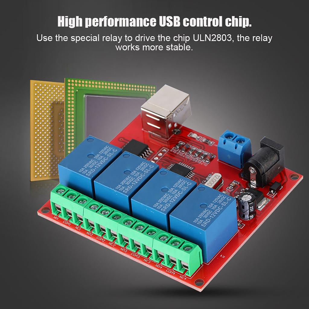 4-канальный 12V компьютерный USB умный переключатель контроллер модуль реле для ПК плата расширения