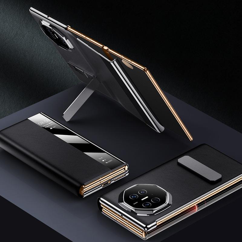Suitable for Huawei MateXT Extraordinary Master Phone Case, Business Men's Rotating Stand, Smart Window, Three-fold Leather Case